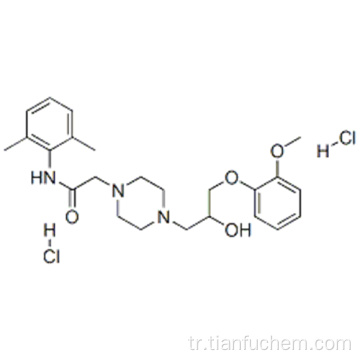 1-Piperazineacetamid, N- (2,6-dimetilfenil) -4- [2-hidroksi-3- (2-metoksifenoksi) propil] -, hidroklorür (1: 2) CAS 95635-56-6